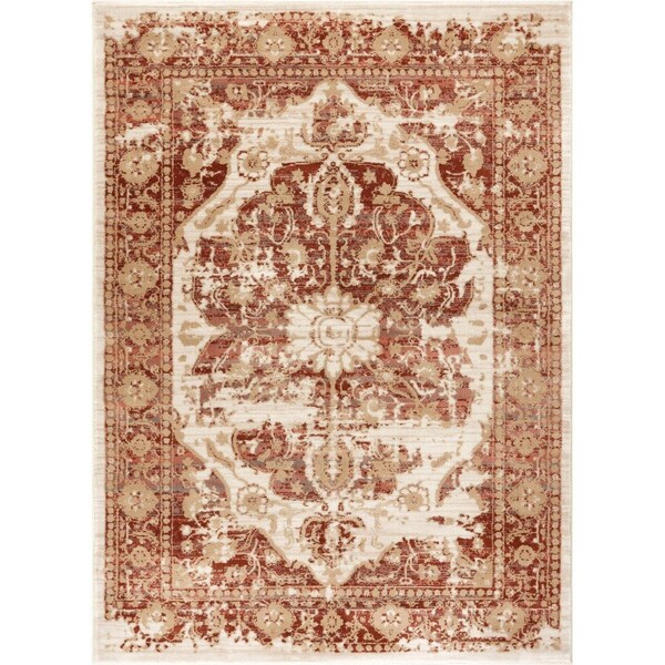 Ricki'S Rugs Kensington Maxwell Copper Vintage Modern Medallion Area Rug - 3 ft. 11 in. x 5 ft. 3 in. RI2683896 - main